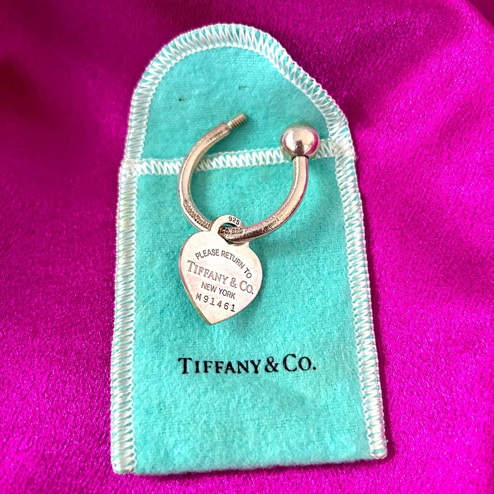 Tiffany Heart Tag Keyring - missing screwball